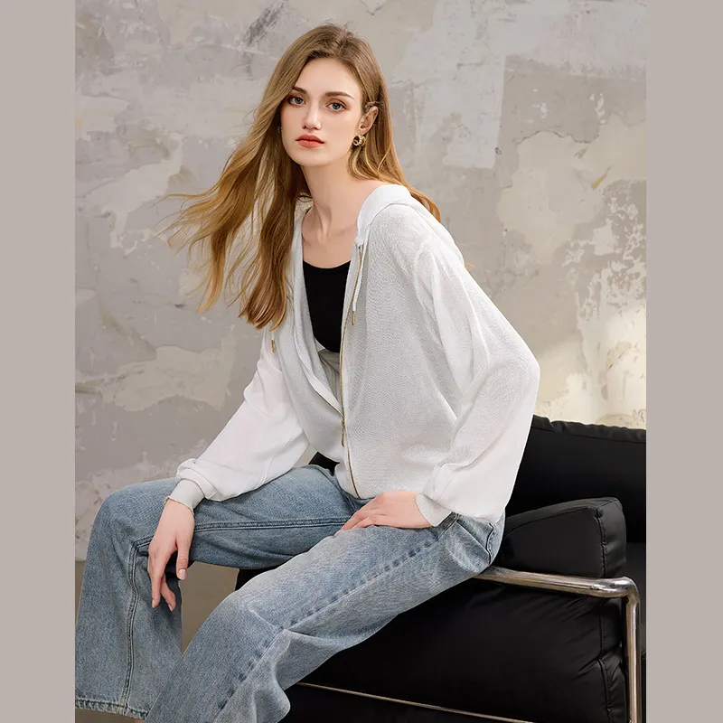 TOUCH Cropped Coat Women's White-3