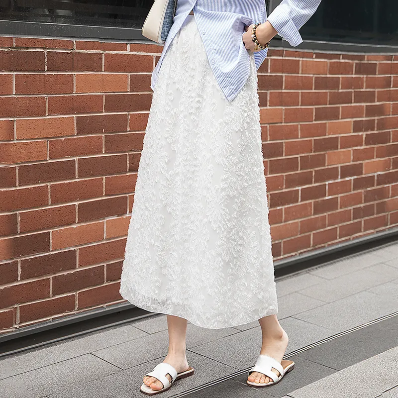 Cypress House Casual Long Skirt Women's White-4