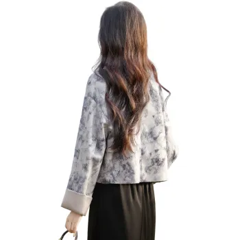 Cypress House Cropped Coat Women's Blue And White Porcelain