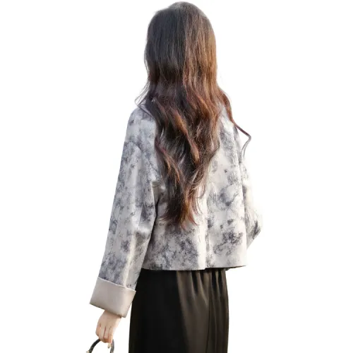 Cypress House Cropped Coat Women's Blue And White Porcelain