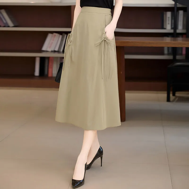 Cypress House Casual Long Skirt Women's Khaki-5