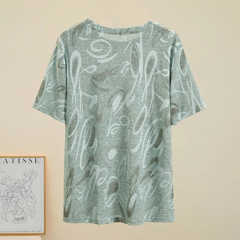 TOUCH T Shirt Women's Gray Green-3