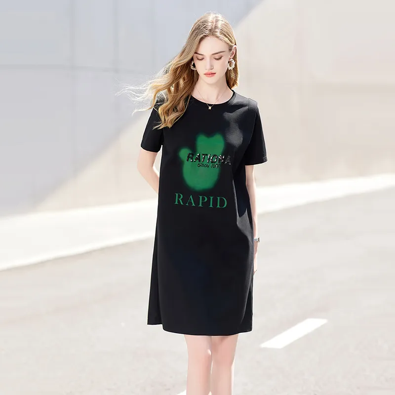 TOUCH Short Sleeved Dresses Women's Black-2