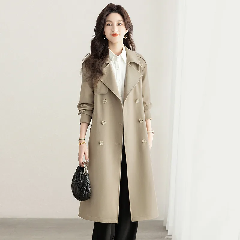 Cypress House Trench Coat Women's Gray Khaki-4