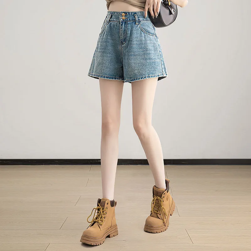 Cypress House Denim Shorts Women's Light Gray Blue-4