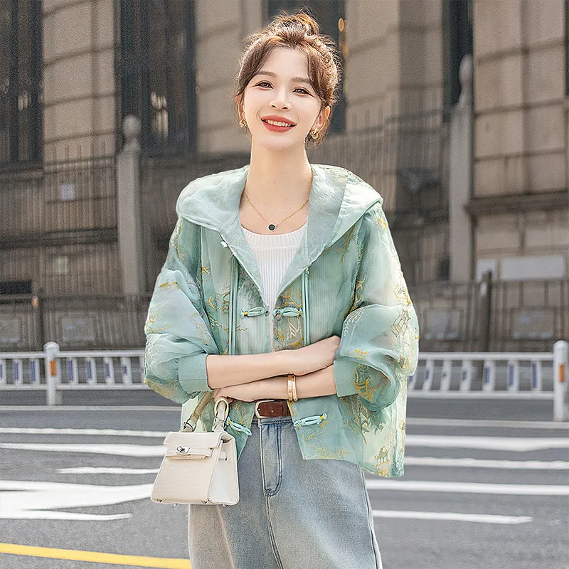 Cypress House Cropped Coats Women's Green-1