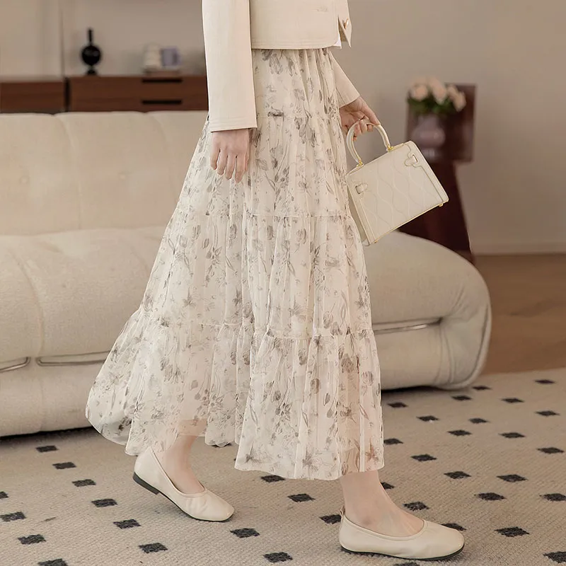 Cypress House Casual Long Skirt Women's Apricot-5