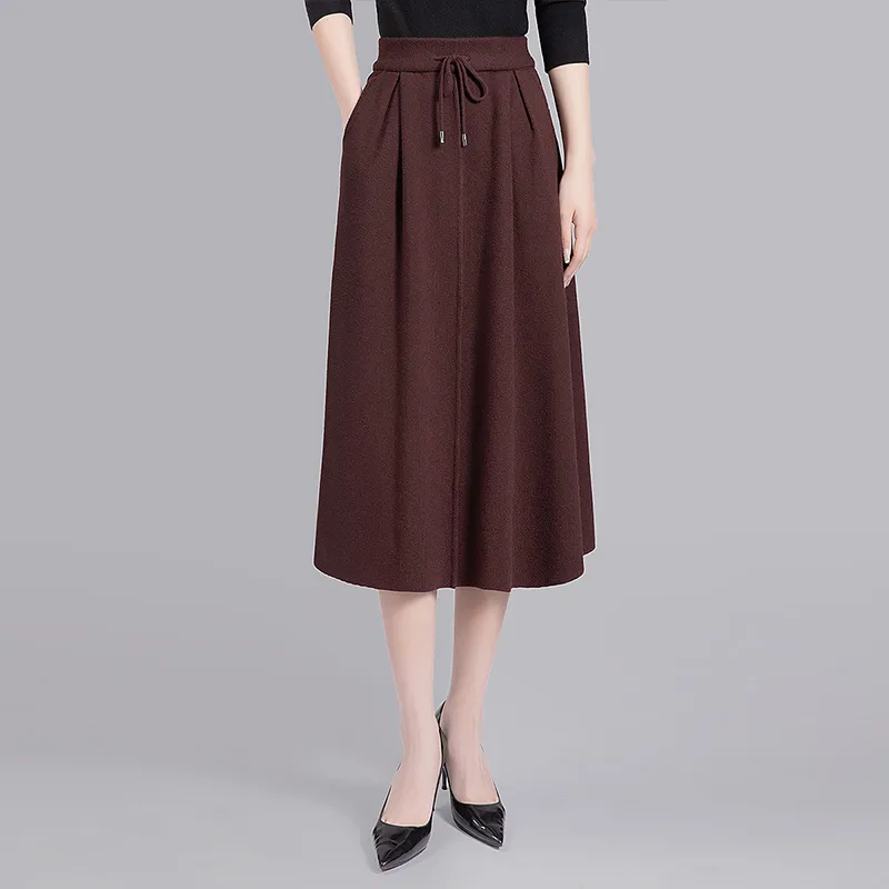 Cypress House Casual Long Skirt Women's Red Coffee-5