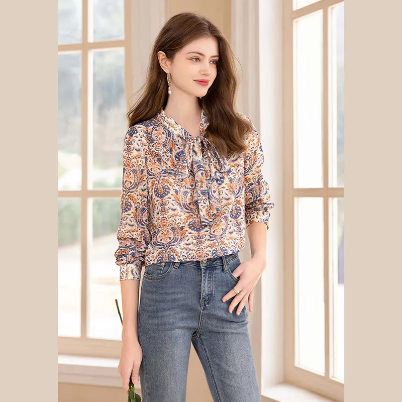 TOUCH Shirt Women's Blue Coffee Multicolor-4