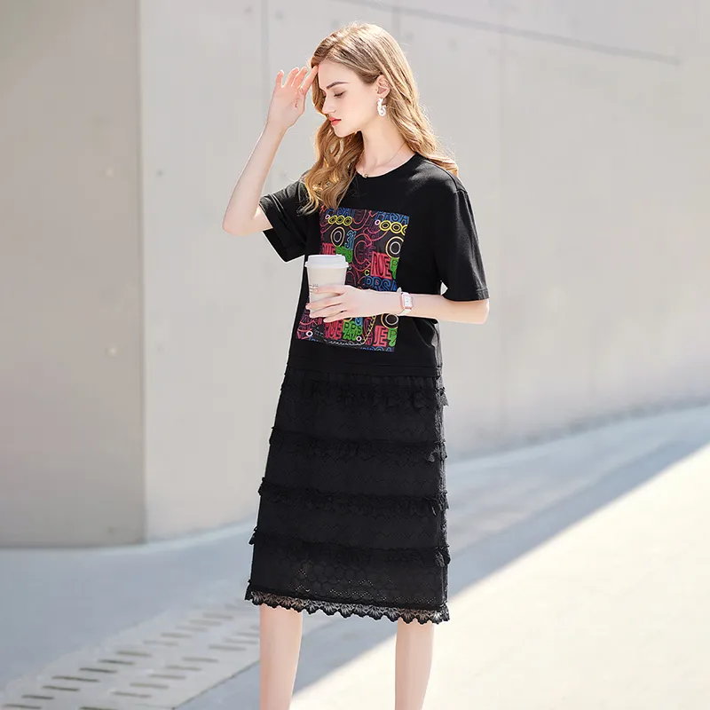 TOUCH Short Sleeved Dresses Women's Black-2