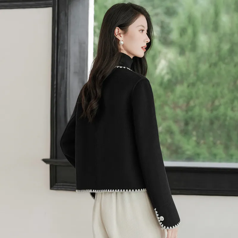 Cypress House Cropped Coats Women's Black-3