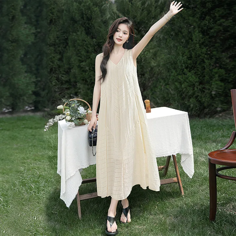 Cypress House Sleeveless Dress Women's Apricot-1