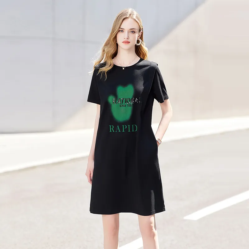 TOUCH Short Sleeved Dresses Women's Black-5