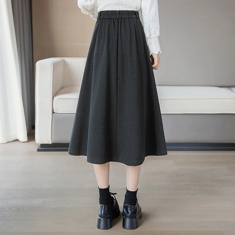 Cypress House Casual Long Skirt Women's Black Gray-3