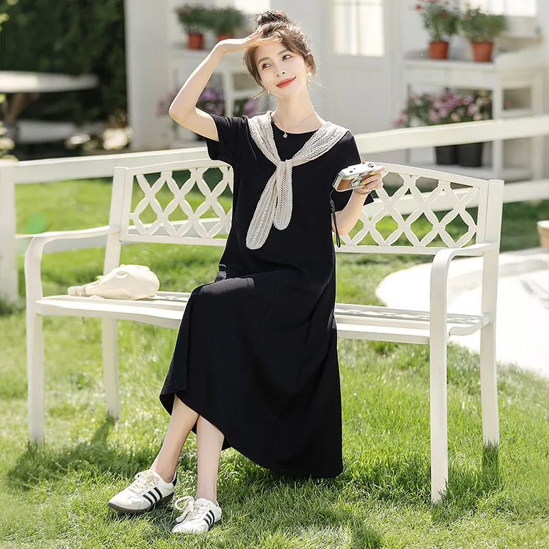 Cypress House Short Sleeved Dress Women's Black-5