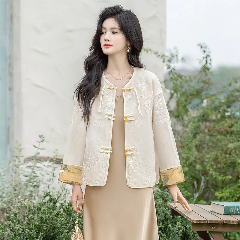 Cypress House Cropped Coats Women's Beige-1