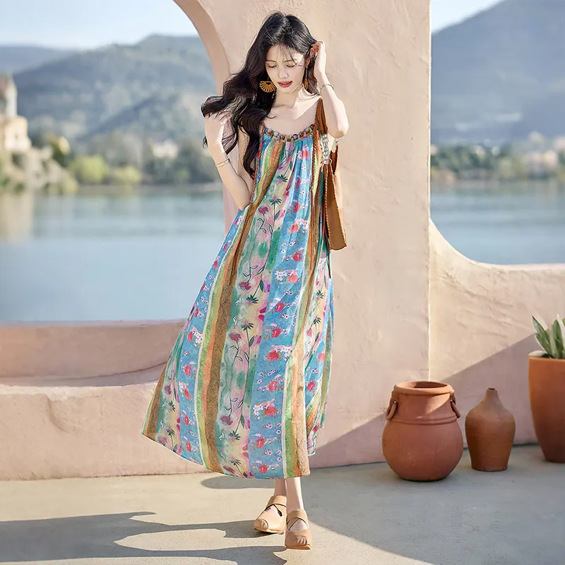 Cypress House Slip Dress Women's Multicolor Stripes-4
