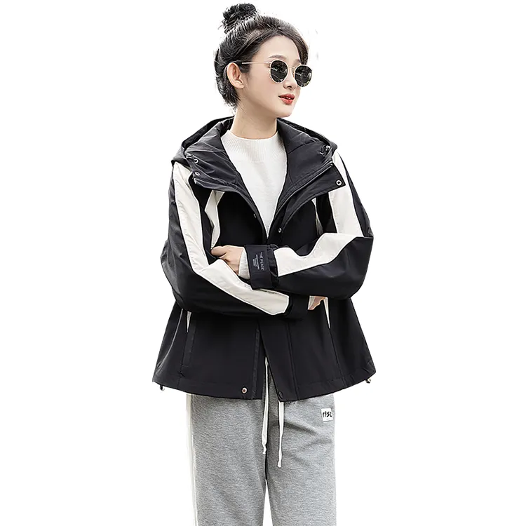 Cypress House Jackets & Coats Women's Black & Beige-1