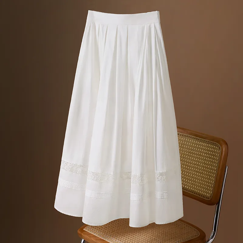 Cypress House Casual Long Skirt Women's White-2