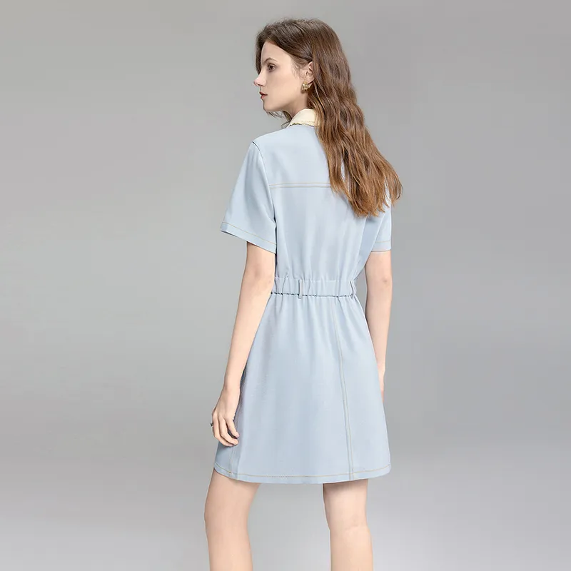 TOUCH Short Sleeved Dress Women's Light Blue-2