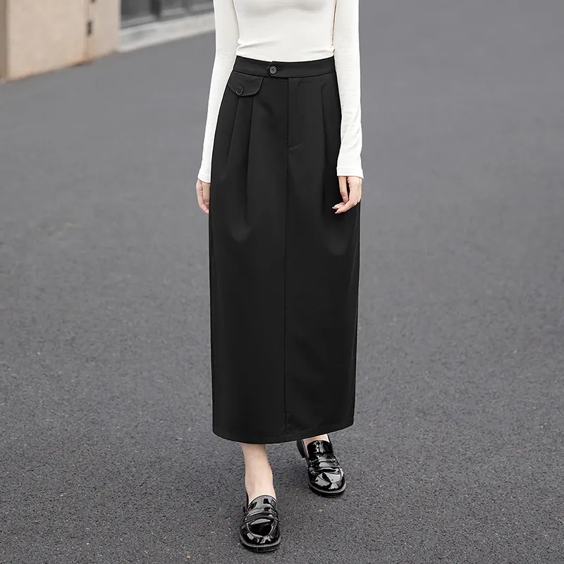 TOUCH Casual Long Skirt Women's Black-6