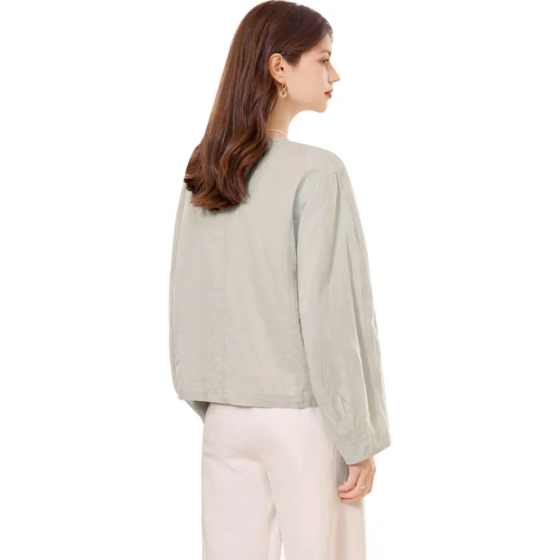 TOUCH Cropped Coat Women's Pea Green-1
