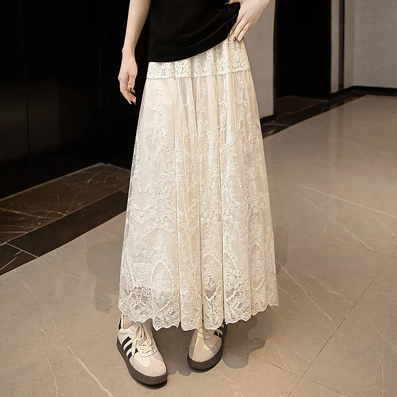 Cypress House Casual Long Skirt Women's White-5