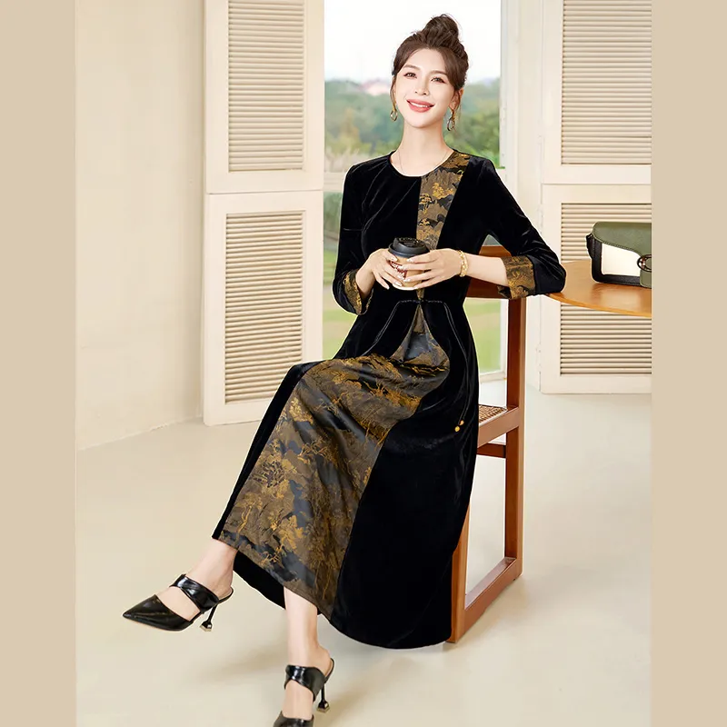 Cypress House Long Sleeved Dress Women's Black-3