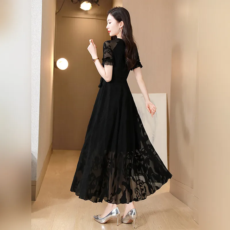 Cypress House Short Sleeved Dress Women's Black-6