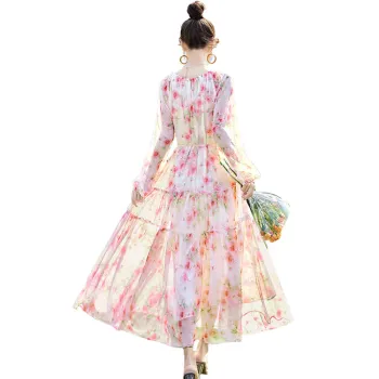 Cypress House Long Sleeved Dress Women's Pink Floral