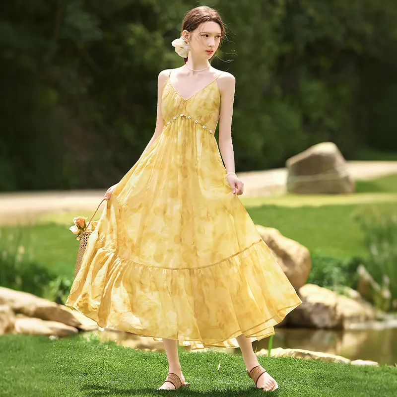 TOUCH Slip Dresses Women's Mango Yellow-4