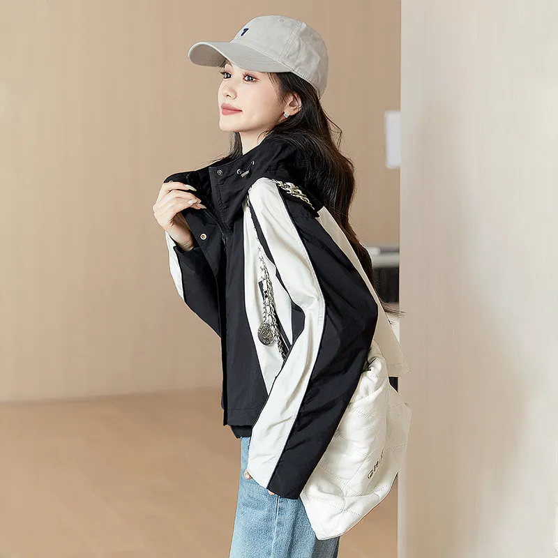 Cypress House Jackets & Coats Women's Black & Beige Color-3