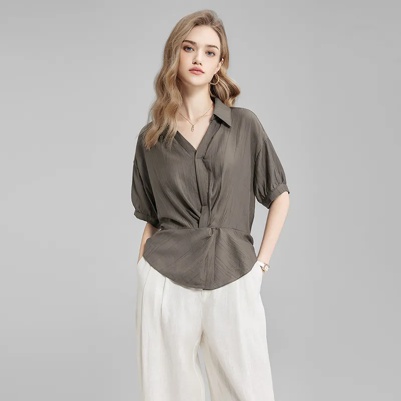 TOUCH Shirt Women's Deep Gray Coffee-4