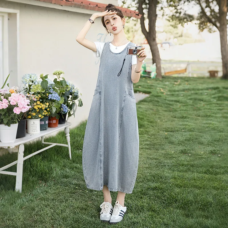 Cypress House Sleeveless Dress Women's Light Gray Blue-5