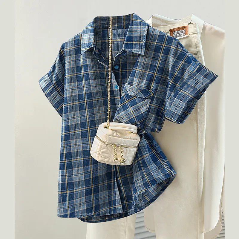 Cypress House Shirt Women's Blue Plaid-2