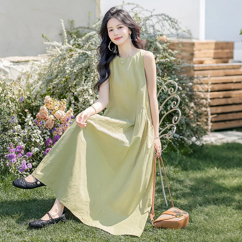 Cypress House Sleeveless Dress Women's Avocado Green-5