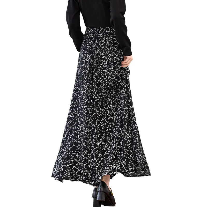 TOUCH Casual Long Skirt Women's Black-1
