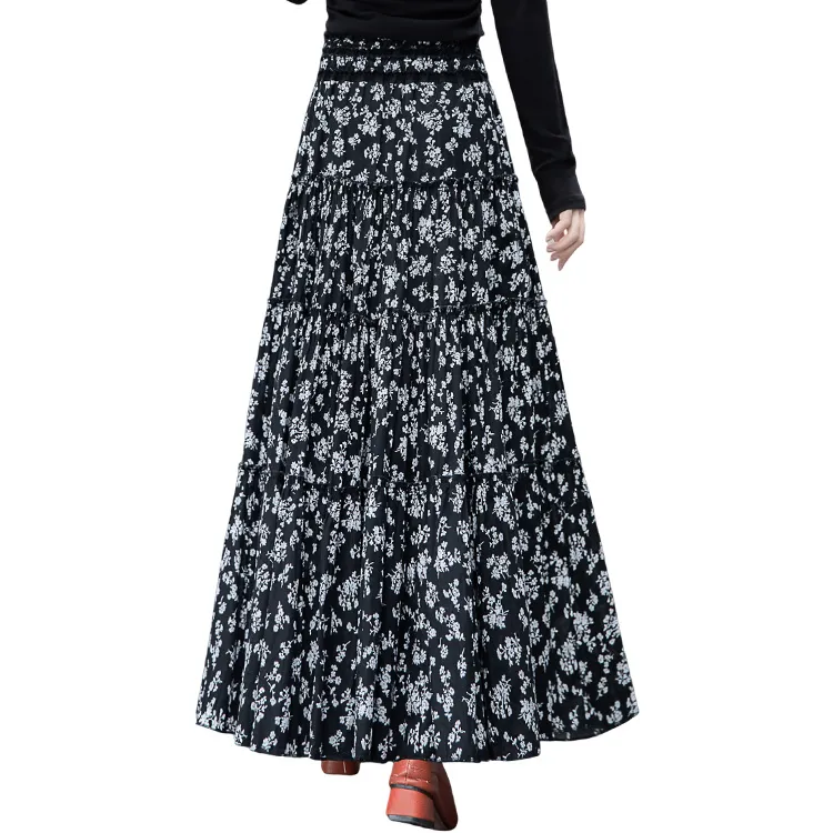 Cypress House Casual Long Skirt Women's Black-1