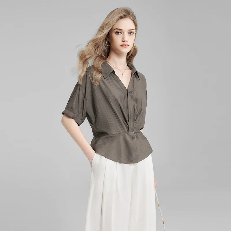 TOUCH Shirt Women's Deep Gray Coffee-5