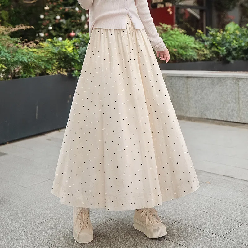 Cypress House Casual Long Skirt Women's Beige-5