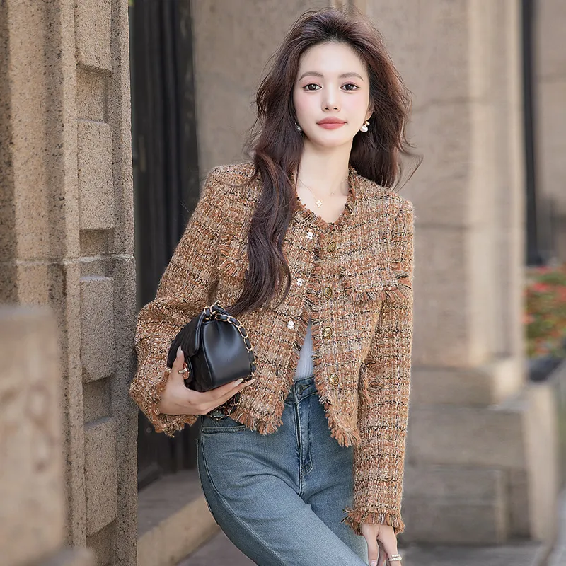 Cypress House Cropped Coat Women's Orange Brown-5