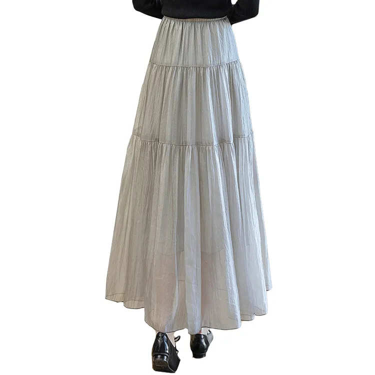 Cypress House Casual Long Skirt Women's Light Gray-1