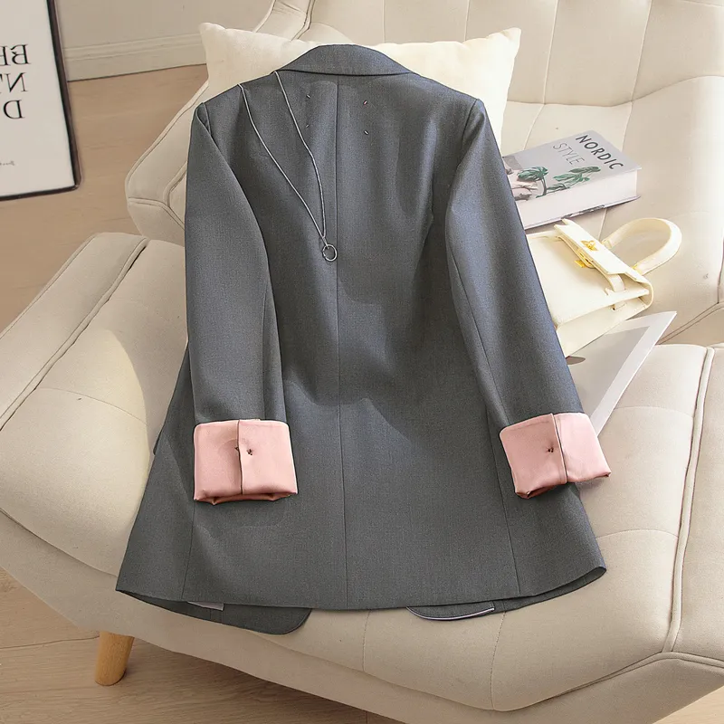 Cypress House Business Suit Women's Dark Gray & Pink-2