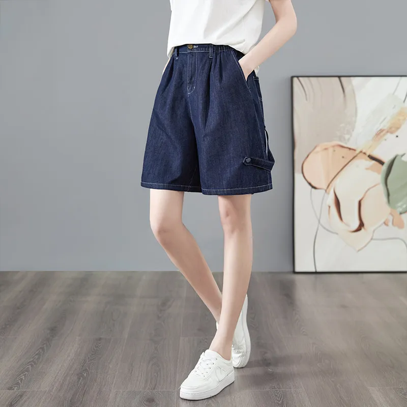 TOUCH Denim Shorts Women's Dark Blue-4