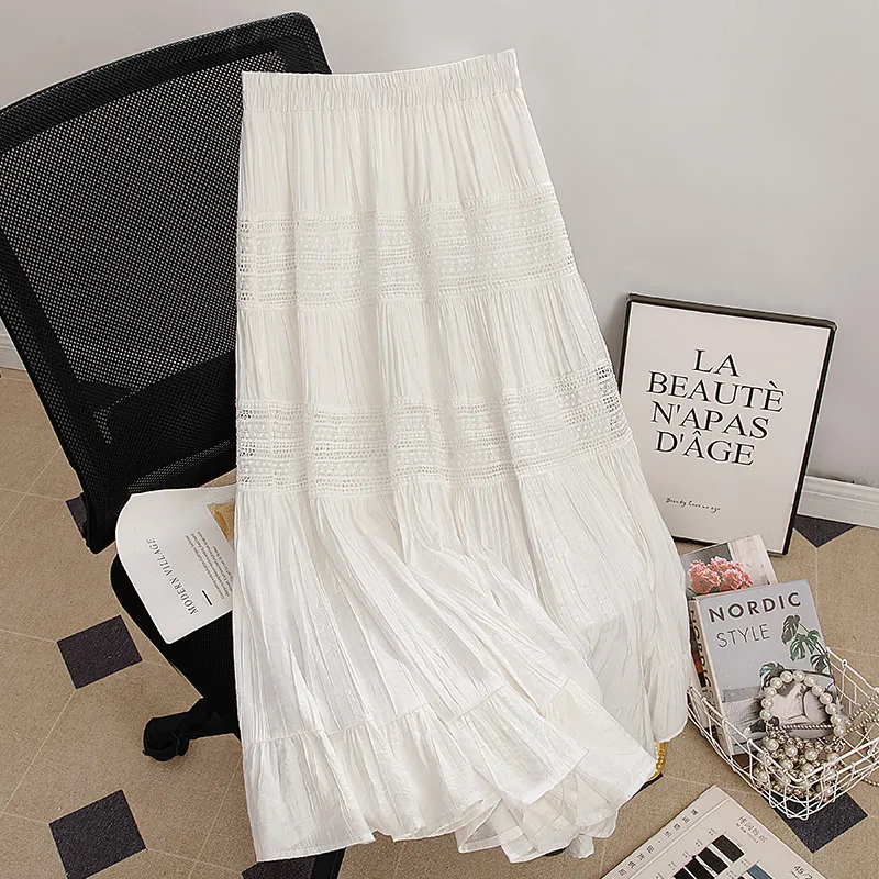 Cypress House Casual Long Skirt Women's White-2