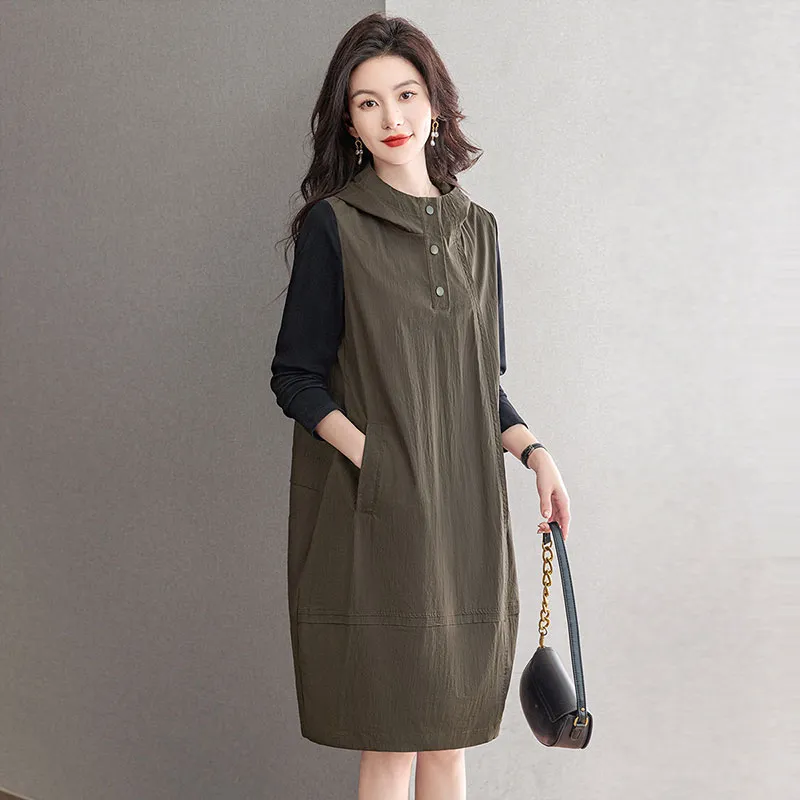 Cypress House Long Sleeved Dress Women's Army Green-6