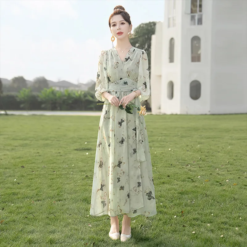 Cypress House Long Sleeved Dress Women's Light Green-1