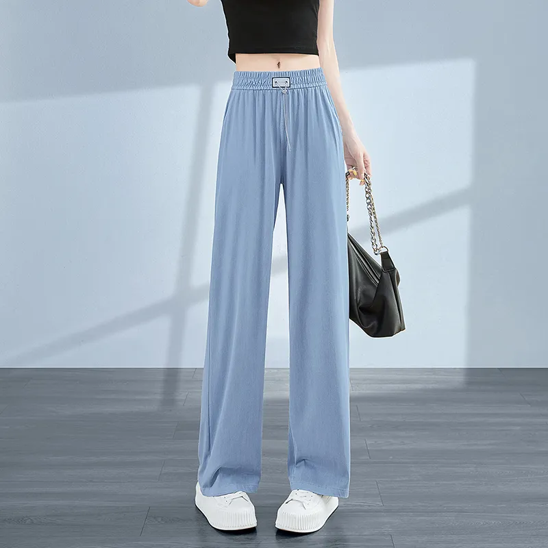 TOUCH Casual Pants Women's Denim Blue-5