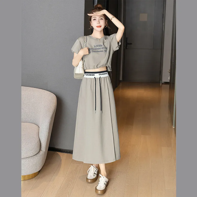Cypress House Skirt Set Women's Gray Coffee-1