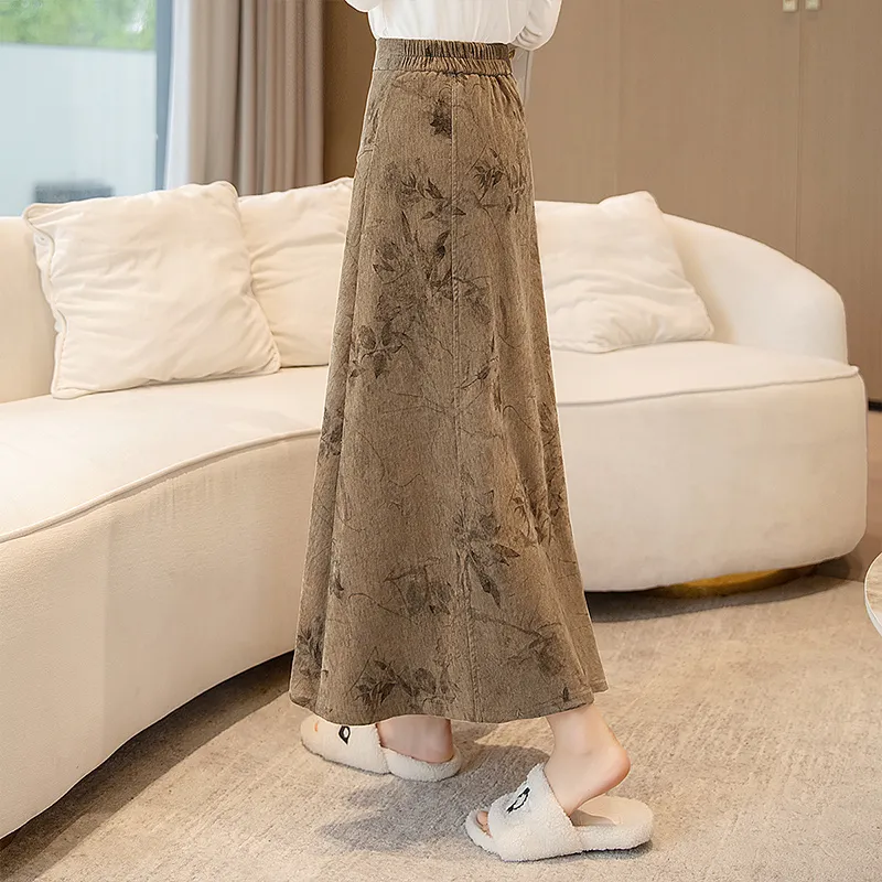 Cypress House Casual Long Skirt Women's Khaki-3